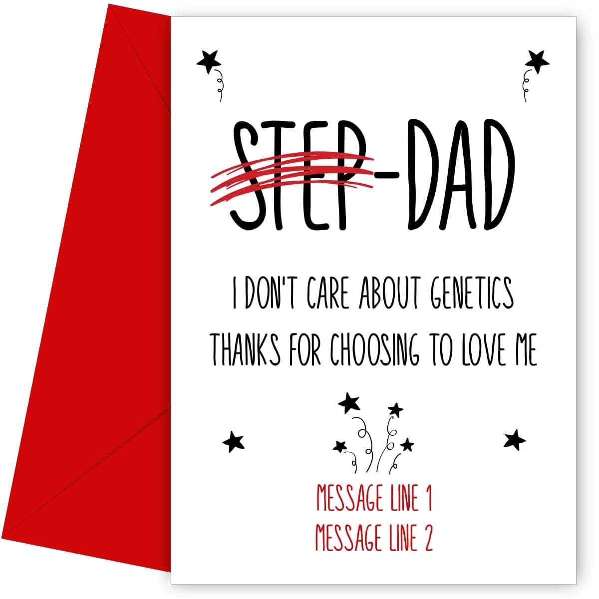 Father's Day Card for Step Dad - Thanks for choosing to love me - Personalised Fathers Day Card for Step Dad from Son, Boy, Daughter, Girl or Child
