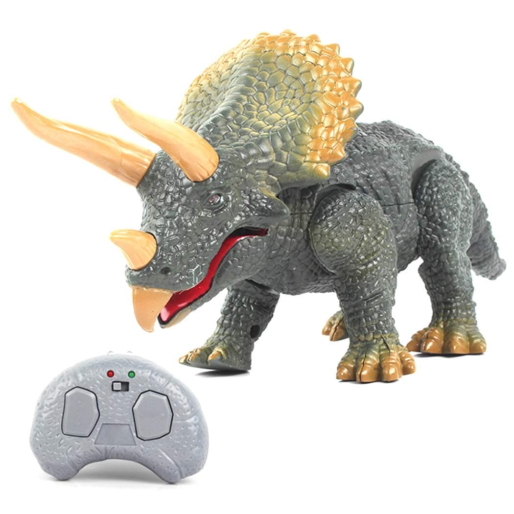 boxoon Remote Control Dinosaur Toy Realistic Creative Light up Triceratops Toy Kids Educational Toy Walking Dinosaur Toys