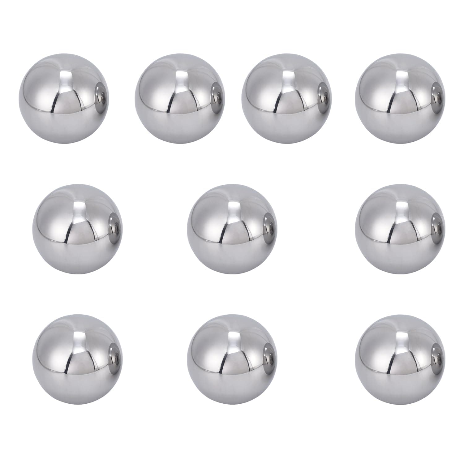 Ten 1" Inch Diameter Hardened Chrome Solid Steel Bearing Balls, Vigorous Precision Balls (10 Pieces)