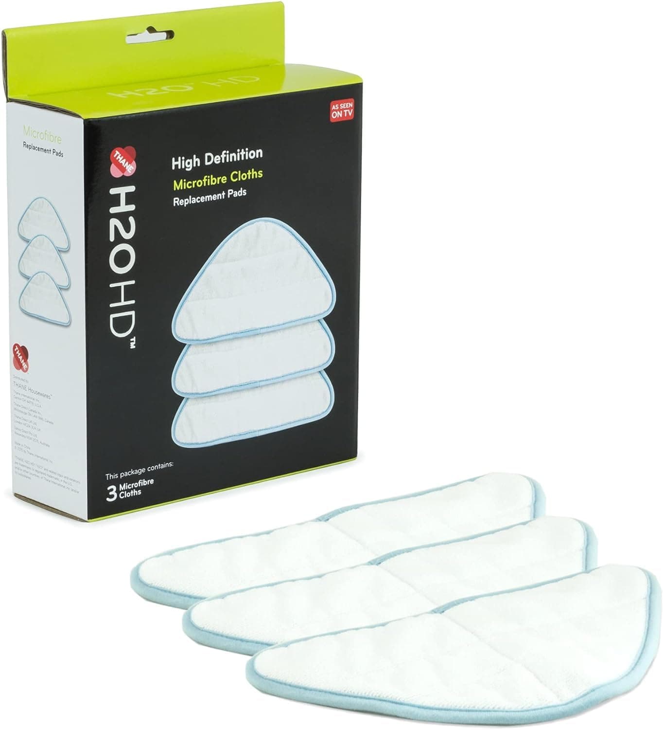 HD Microfibre Cloth Pack - Set of 3 Replacement Cleaning Pads for Steam Cleaners - Optimize Your Cleaning Power with Pads Specifically Designed for Your H20 HD Steam Mop…