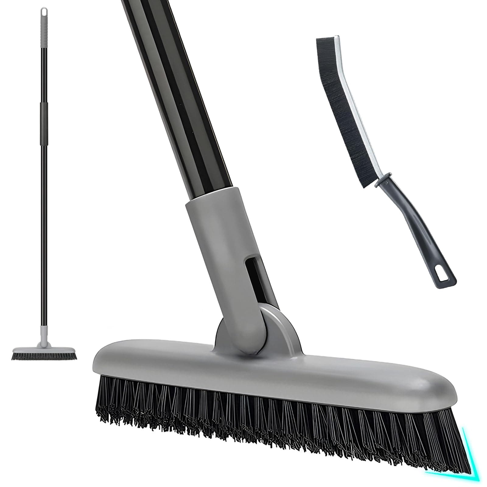 Grout Brush with Long Handle, 49'' Tile Cleaner Tool for Shower, Floors Scrubber for Bathroom Cleaning