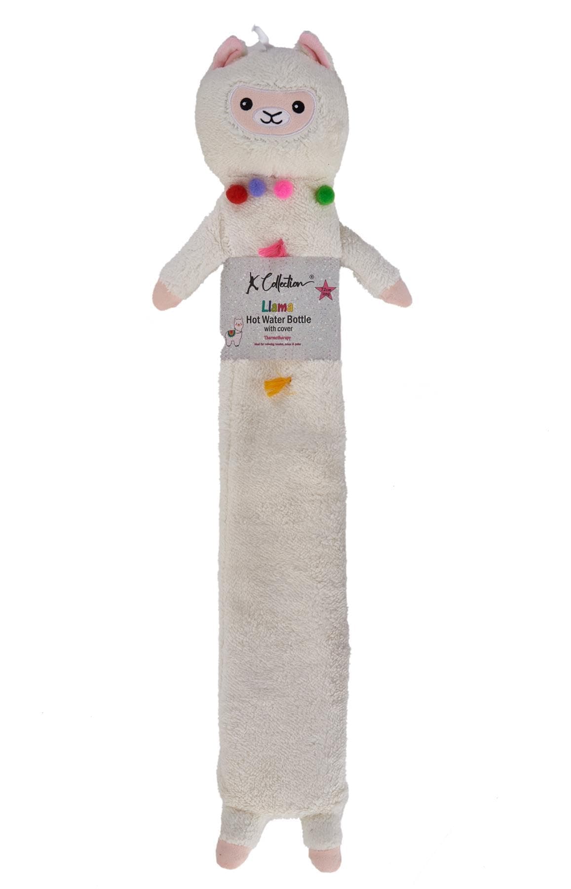 Extra Long Hot Water Bottle – Super Soft Novelty Plush Cover – Natural Rubber 2L Capacity – 72cm Long – Perfect for Pain Relief on Aches or Injuries (Llama)