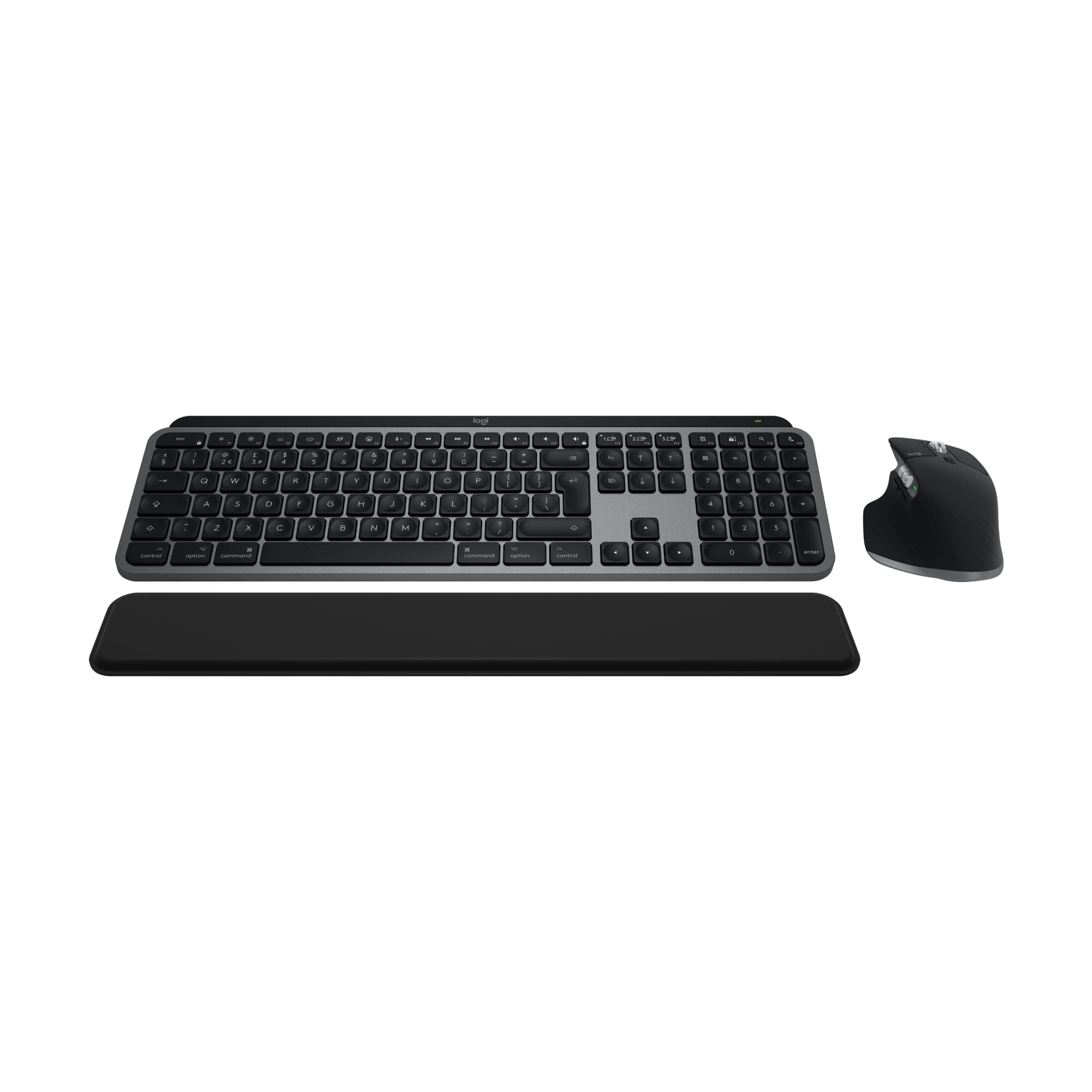 MX Keys S Combo for Mac, Wireless Keyboard and Mouse With Palm Rest, Backlit Keyboard, Fast Scroll Wireless Mouse, Bluetooth USB C MacBook Pro, Macbook Air, iMac, iPad, QWERTY UK - Space Grey
