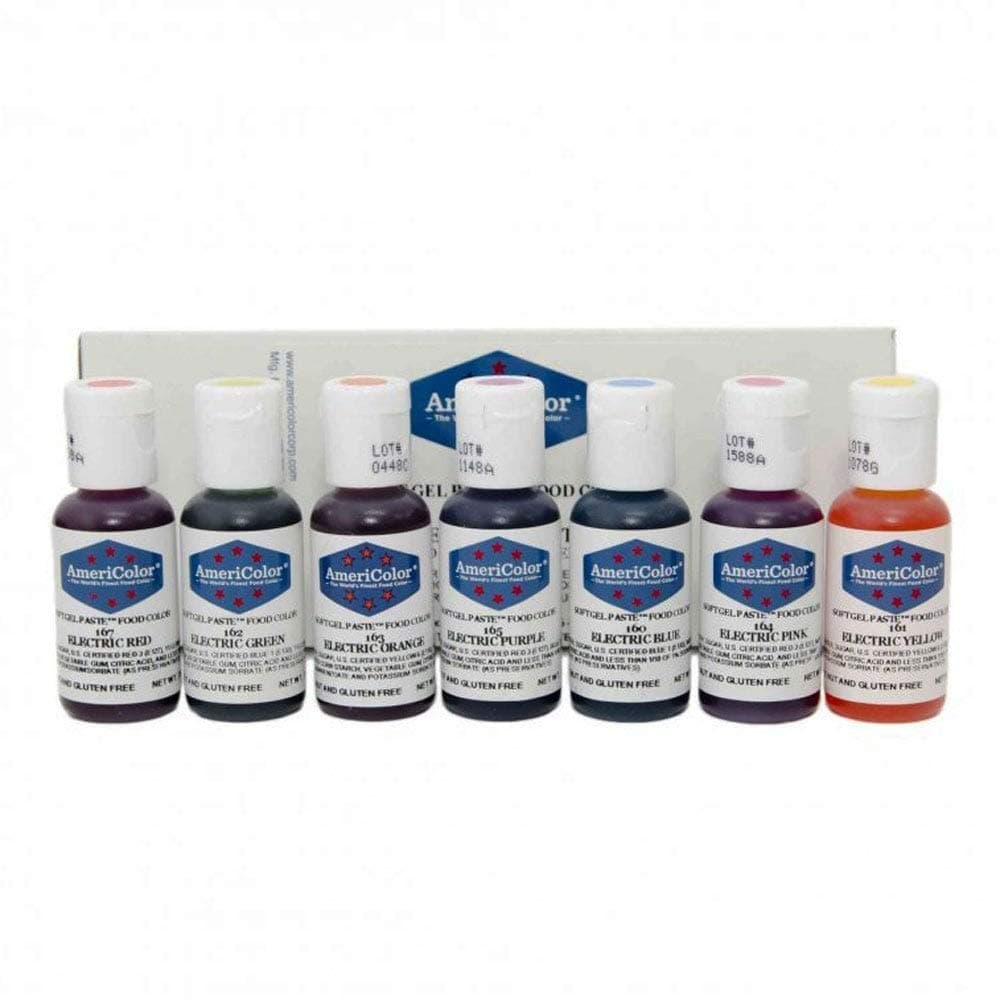 Food Coloring - Electric Kit - Soft Gel Paste, 7 .75 Ounce Bottles