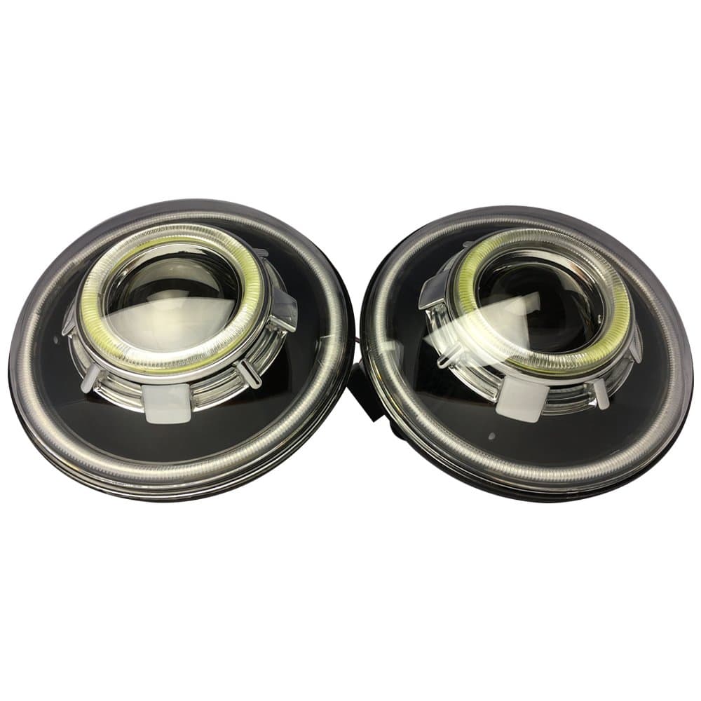 Lantsun2 Pack-DOT Approved 7 Inch 40W Round Projectors LED Headlights 7 Colors with Angel Halos for J eep Wrangler JK 07-17