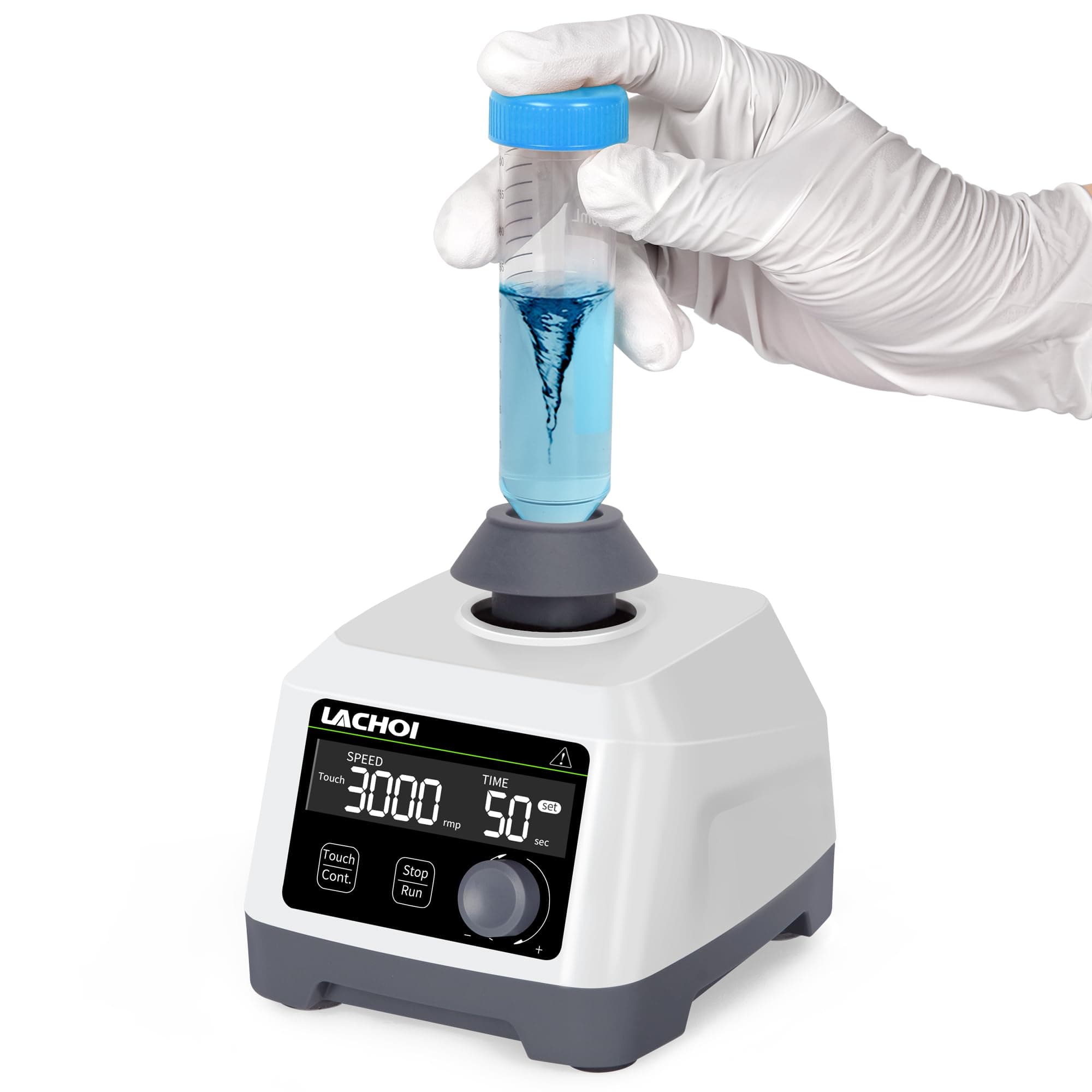 Lab Vortex Paint Mixer 100-3000rpm Vortex Shaker with LCD Display, Touch & Continuous Function Orbital Diameter 4.5mm Acrylic Paints Nail Polish