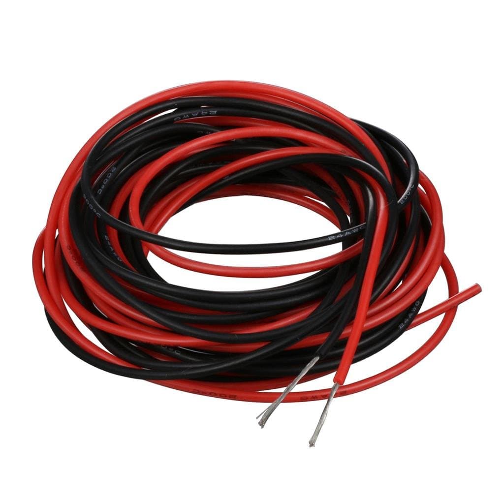 24 Gauge Silicone Wire red and Black Each 10ft Flexible 24 AWG Stranded Tinned Copper Wire