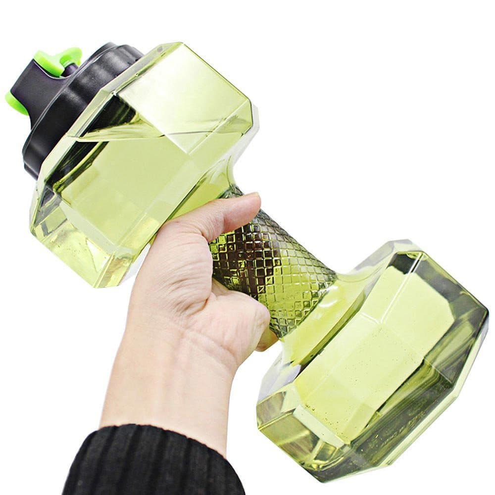 2.2L / 75Oz Dumbbell Shape Water Bottle, PETG Eco-friendly Sports Fitness Exercise Water Jug for Gym, Yoga, Running, Outdoors, Cycling, and Camping