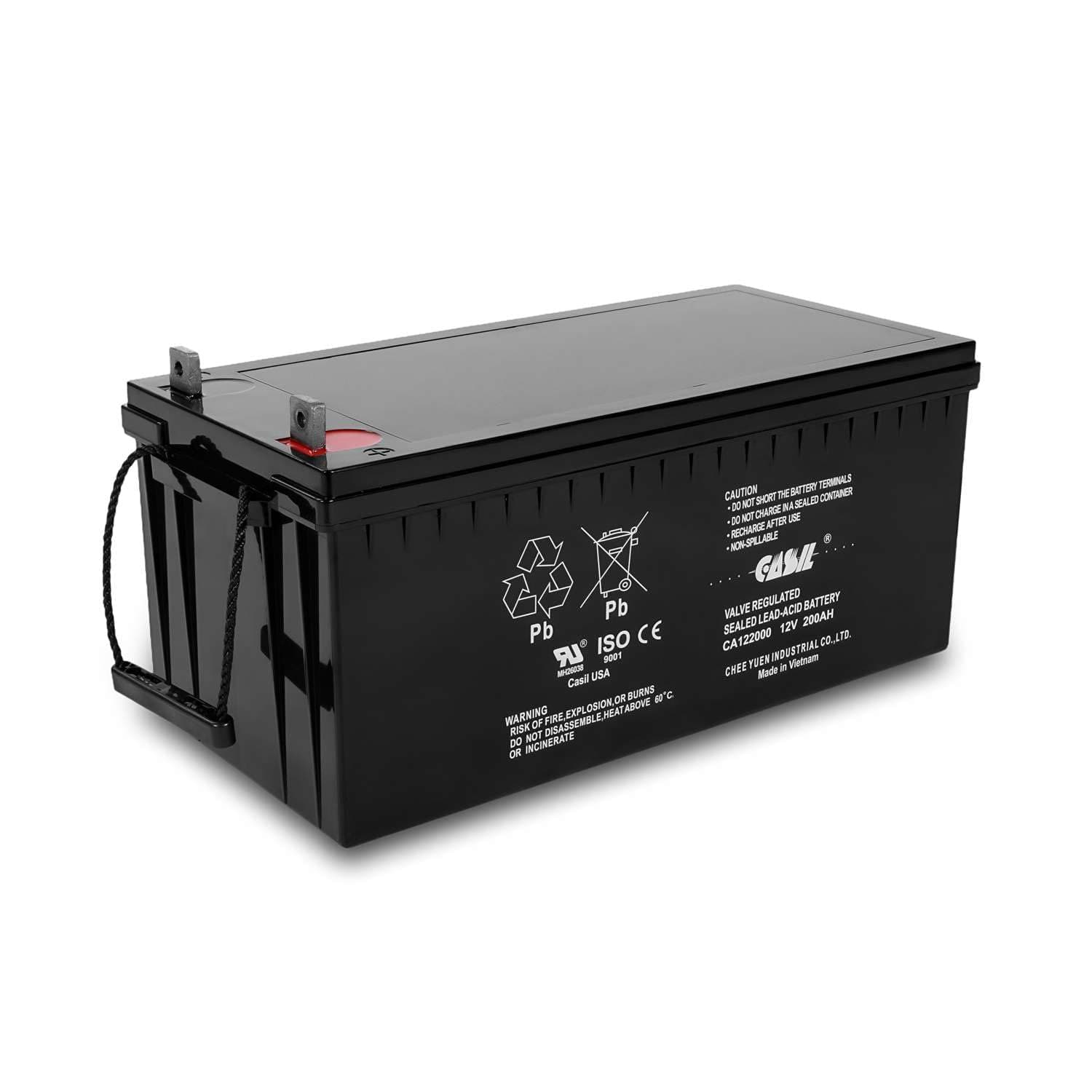 12V 200Ah 4D Deep Cycle AGM SLA Replacement Battery for RV, Camping, Cabin, Marine and Off-Grid System, Maintenance-Free