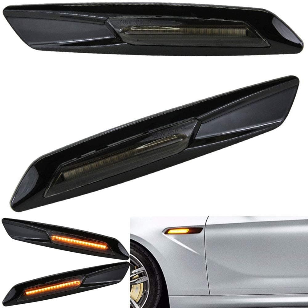Black Smoke Amber Side Marker Turn Signal Light Replacement for BMW 3 Series E90 E91 E92 E93