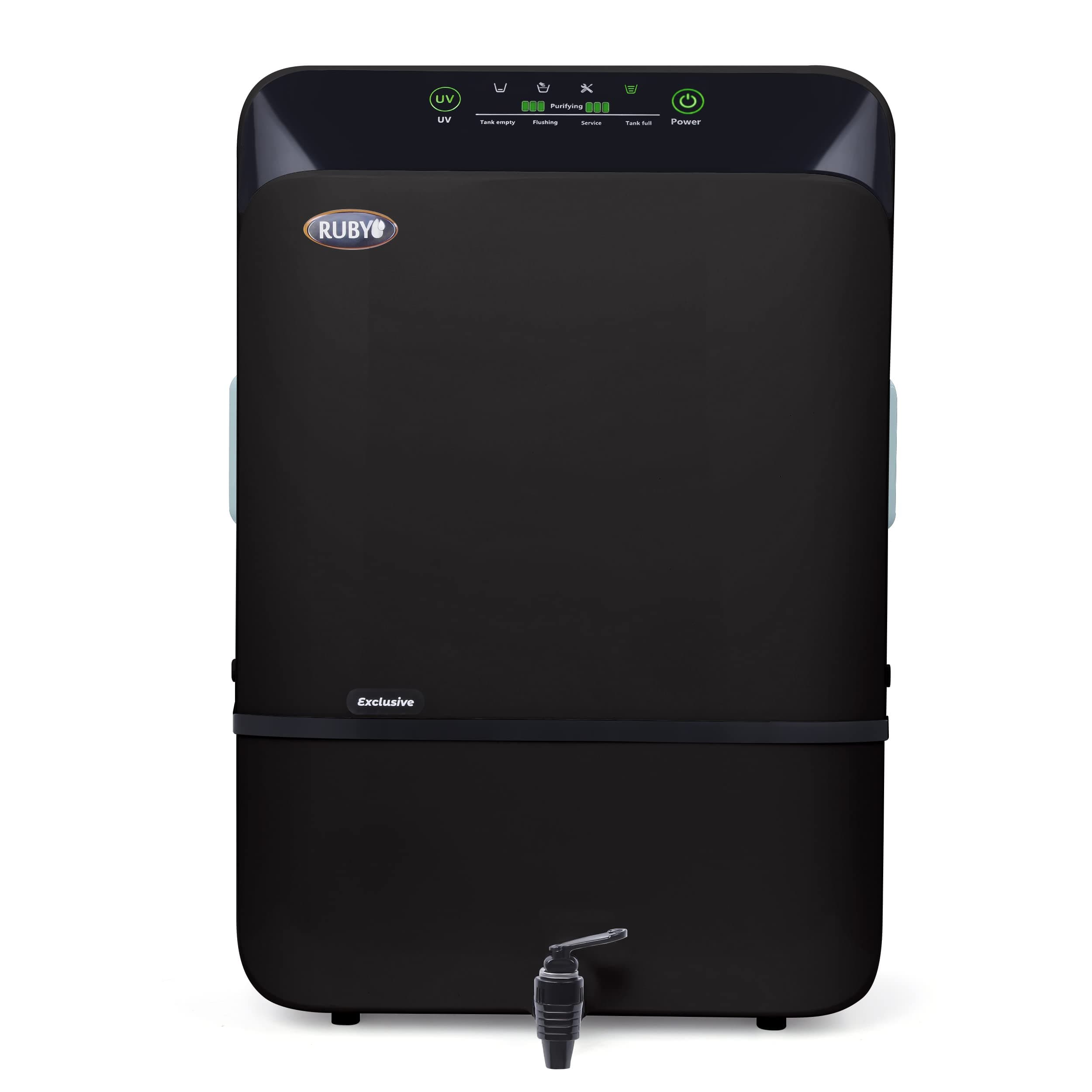 Ruby SMART 7 Stage Water Purifier RO+UV+UF+Copper Alkaline DIY changeable filter electrical Advanced LED display TDS 2000 ppm Elegant design for Modern Kitchen 10 L storage (Free Installation) Black