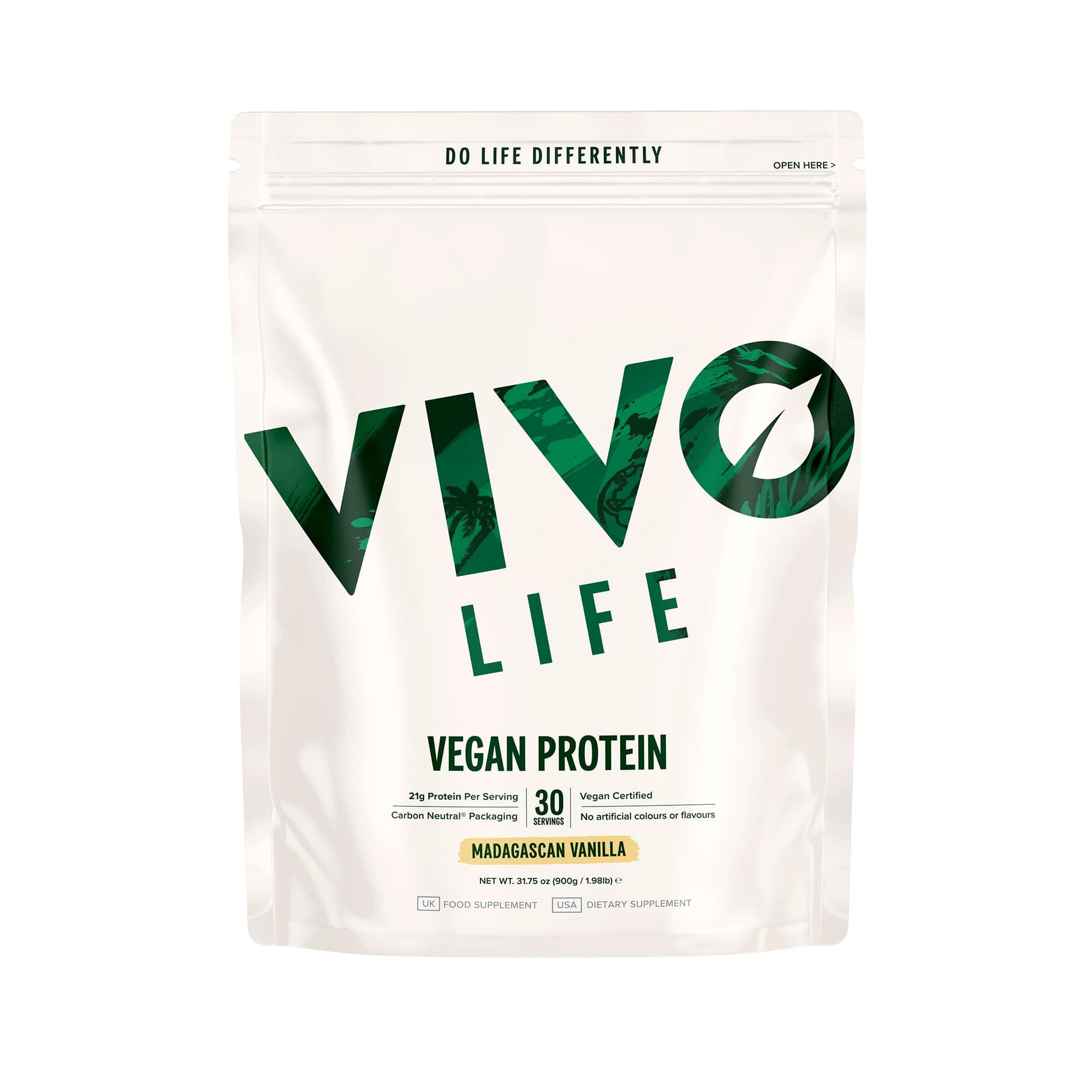 Vegan Protein Powder | 21g Plant Based Protein per Scoop (30 Servings) | Energy & Immunity - Iron & Zinc | Lactose Free & Easy to Digest | No Artificial Sweeteners (900g, Vanilla)