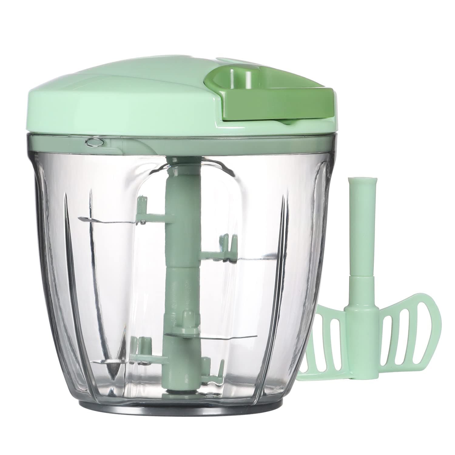 Manual Food Chopper Vegetable Cutter, Hand String Vegetable Chopper Onions Cutter for Vegetable Fruits Nuts BPA Free Food Safe Material, 900ml Green