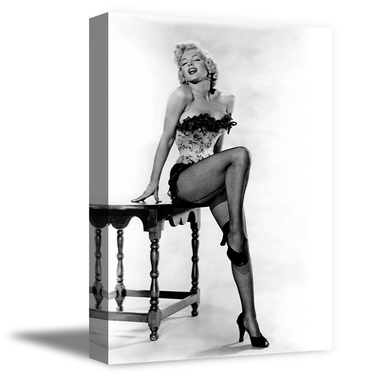 Funny Ugly Christmas Sweater Marilyn Monroe Canvas Marilyn Monroe Bombshell Print Ready to Hang Canvas Beautiful Wall Decor 8" x 12"