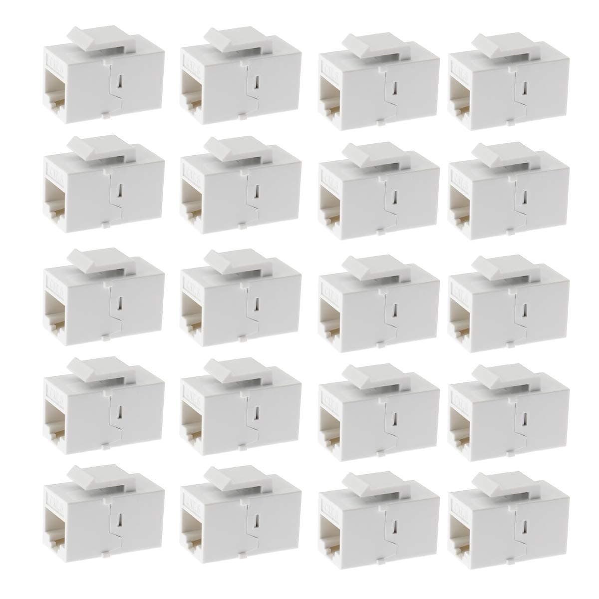 AYECEHI Rj45 Coupler Ethernet Keystone Coupler, Cat6 Coupler Ethernet Cable Extender Ethernet Female to Female Coupler 20Pack