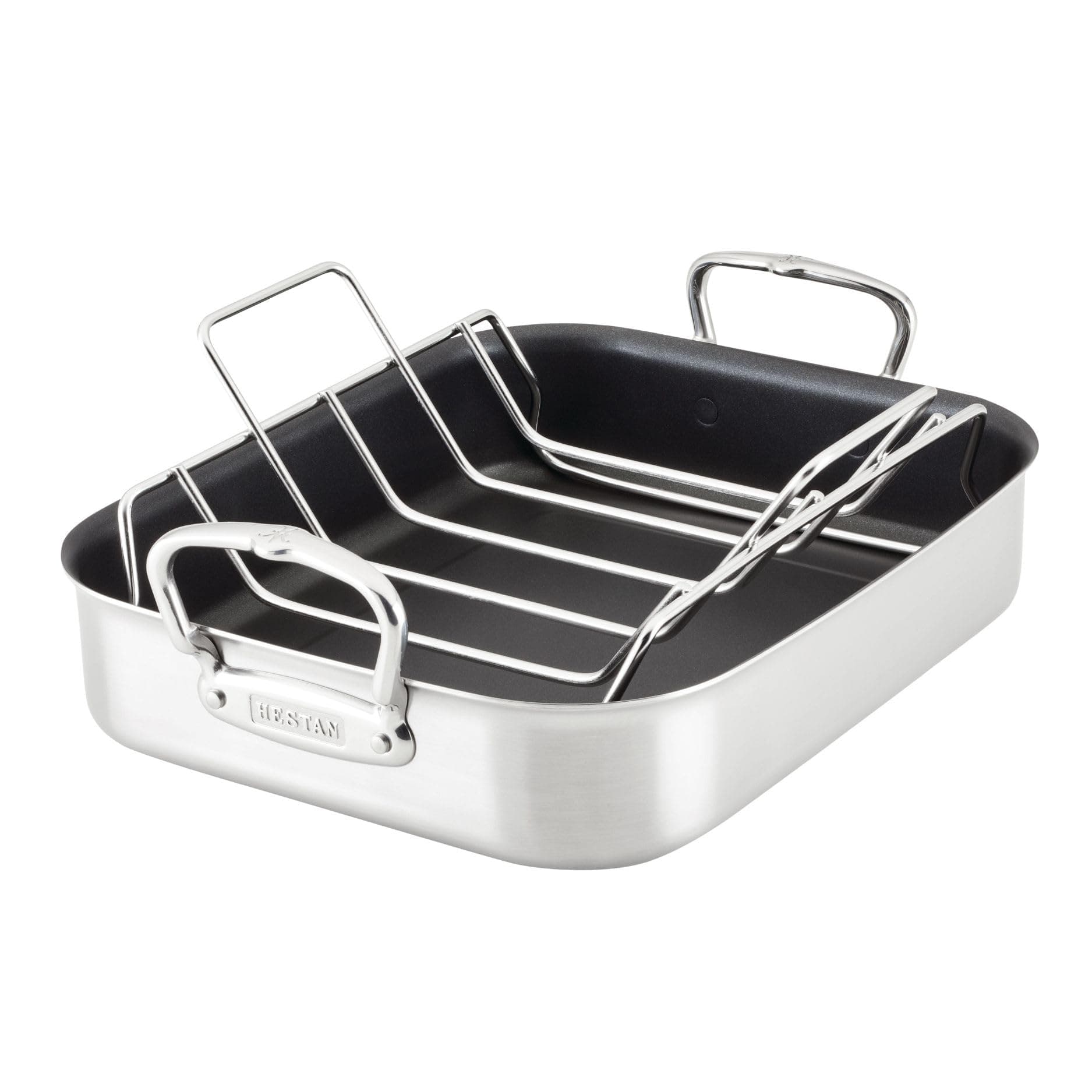 Provisions – 14.5" Classic Clad Nonstick Roasting Pan with Stainless Steel Rack