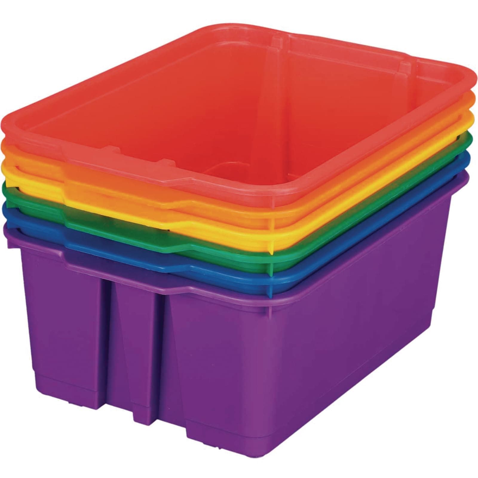 Really Good Stuff - Classroom Stacking Bins - Set of 6-14"L x 10"W x 5.75"H
