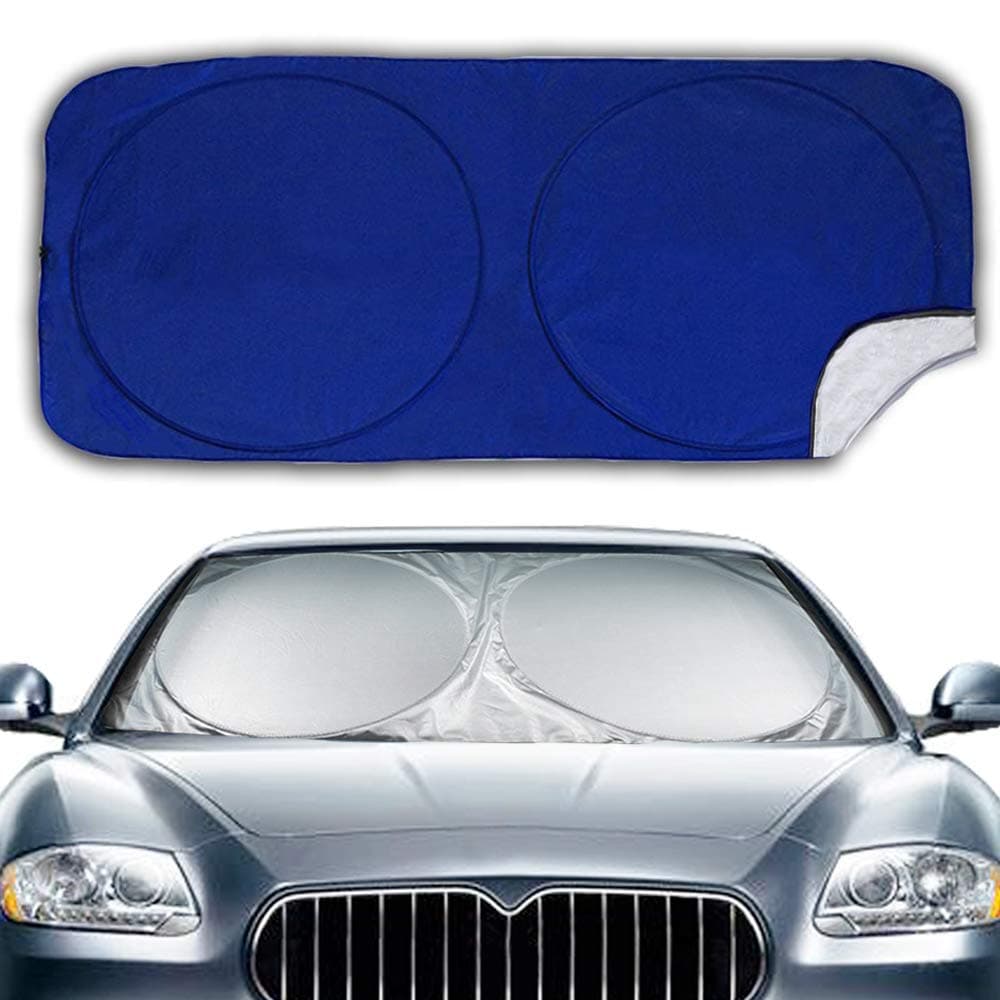 Big Hippo Car Window Sun Shade, Front Car Windshield Sunshade Keeps Vehicle Cool-UV Ray Protector Sunshade, Easy to Use, Flexible Size Windscreen Sun Shade for CAR, SUV, Truck