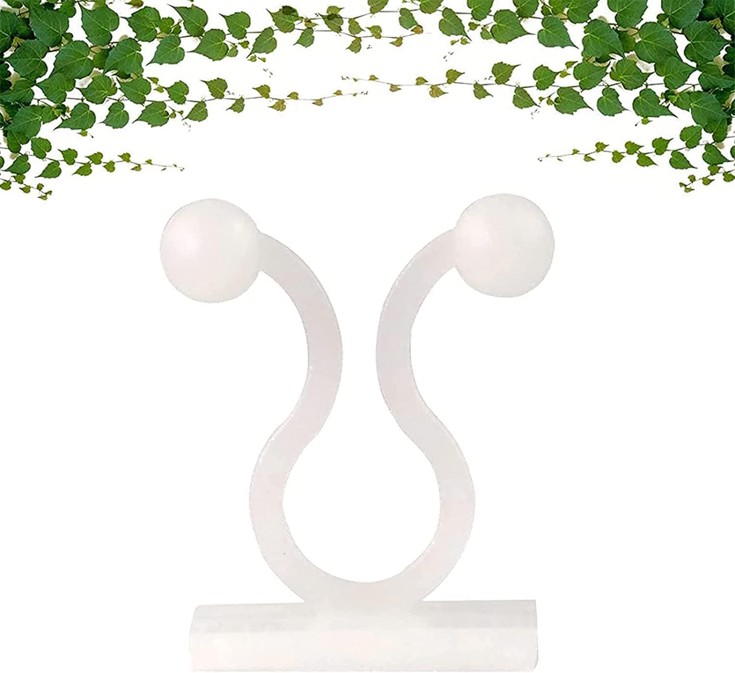 100Pcs Invisible Wall Vines Fixing Clips Plant Climbing Holder Fixer Self-Adhesive Fixture Wall Sticky Hook Plant Support Binding Clip Vines Holder