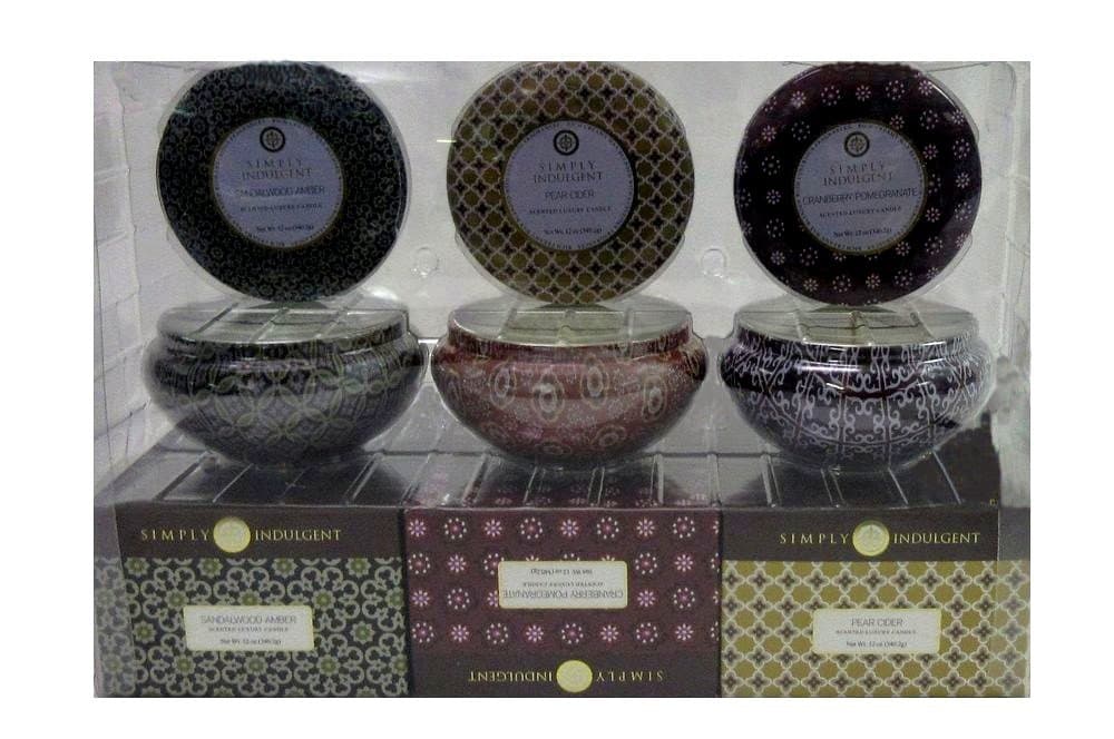 Simply Indulgent Scented Luxury Candle 3Pk