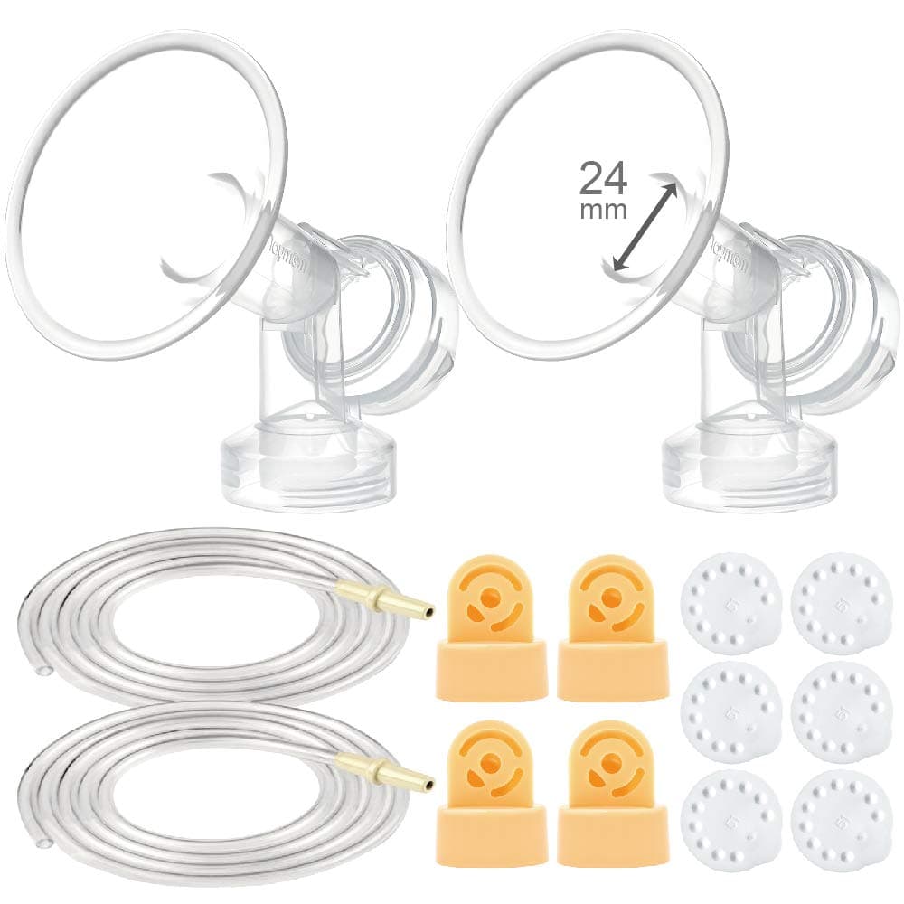 Breast Pump Kit for Medela Pump in Style Advanced Breast Pumps; 2X Breastshields (one-Piece, 24mm), 4 Valves, 6 Membranes, 2 Pump-in-Style Tubing; Can Replace Medela PumpinStyle Valve