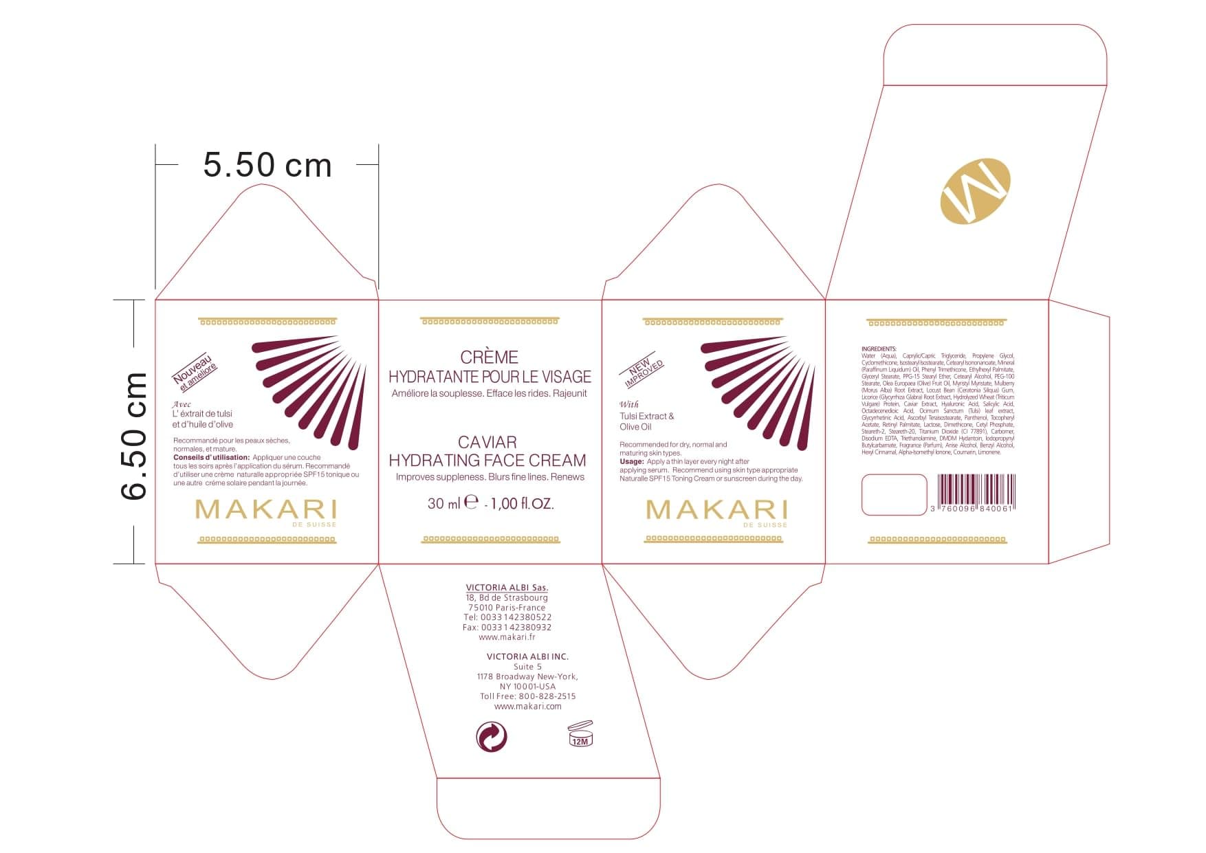 Makari Caviar Hydrating Face - 1 oz Cream