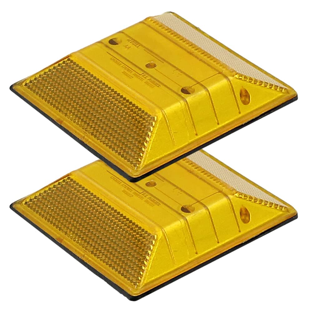 Peel-N-Stick Yellow Reflective Road Driveway Marker (2 Pack) - Yellow Pavement Markers - Yellow Reflective Road Marker