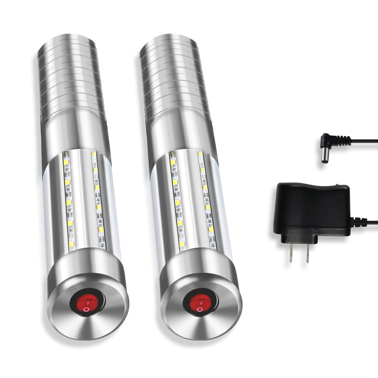 Strobe Baton Light,Stage Handheld Light,Champagne Bottle Sparklers, Recharge led Bottle Service Lights - for Bar Club Birthday Weddings Parties (Sliver 2 PC)