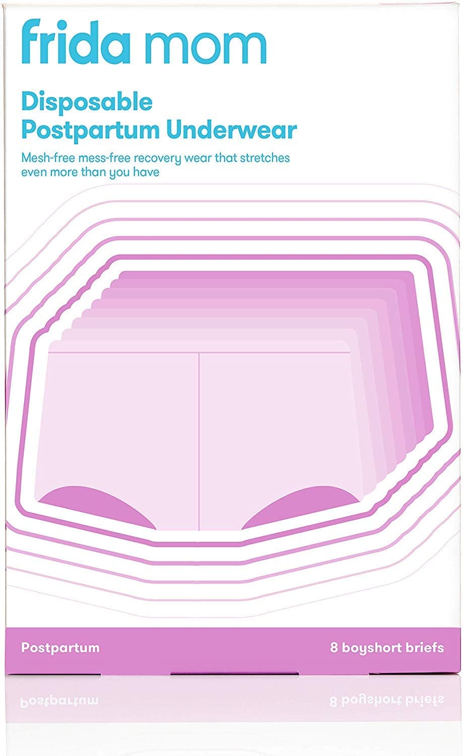 Frida Mom Postpartum Disposable Knickers | 100% Cotton, Microfibre Boyshort Cut Knickers with Super Soft, Stretchy and Breathable Fabric | Size Petite, 8ct