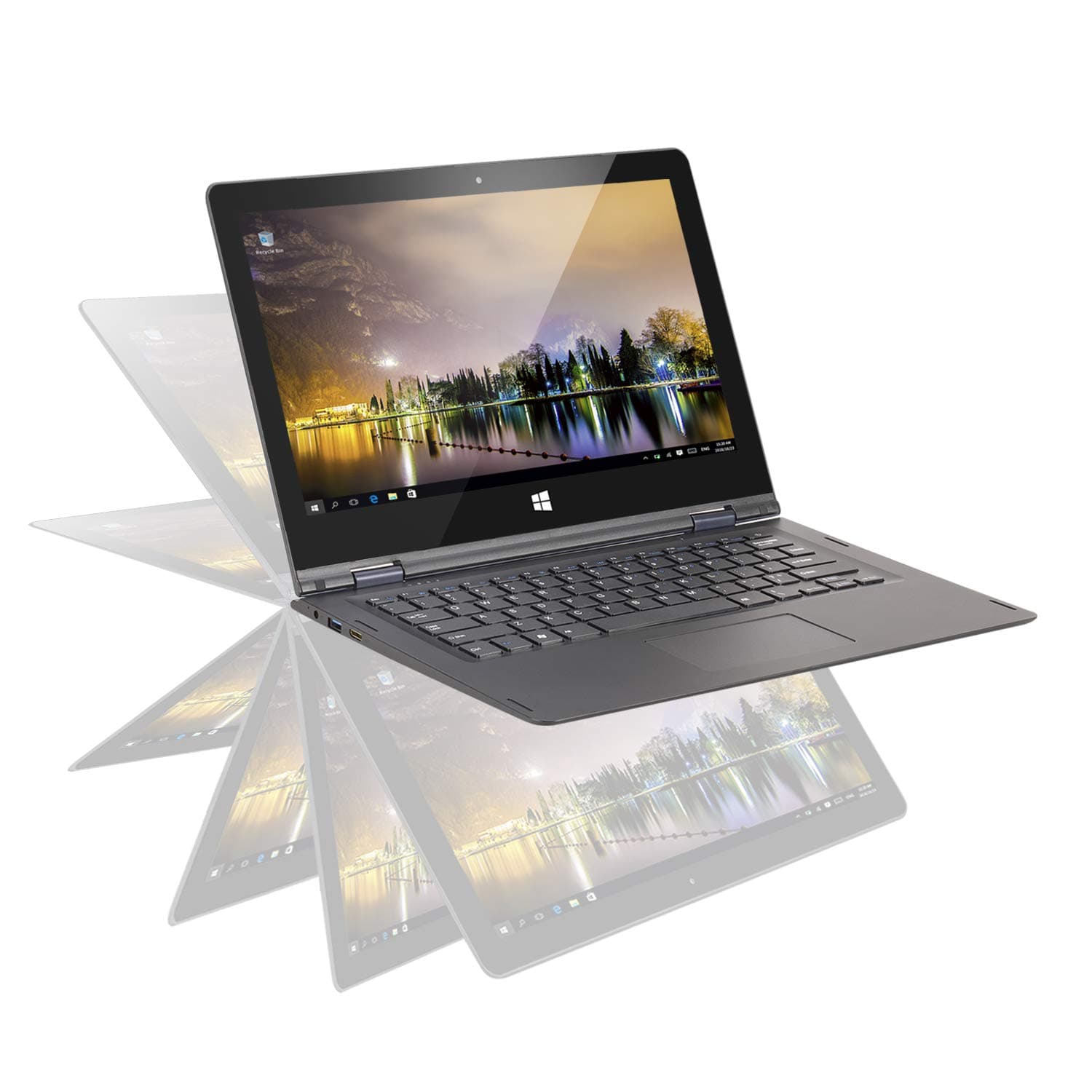 OYYU Touchscreen Windows Laptop Convertible FHD IPS Touch Screen Windows 10 Business Flip laptops (13.3 inch,4GB RAM,32GB storage,360-Degree Rotation, 2 in 1 laptop Wifi Tablet PC)