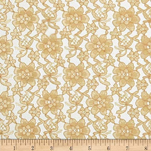 Raschelle Lace Gold, Fabric by the Yard