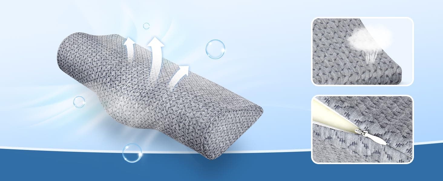 Demelon Cervical Neck Pillows Case Gray Color