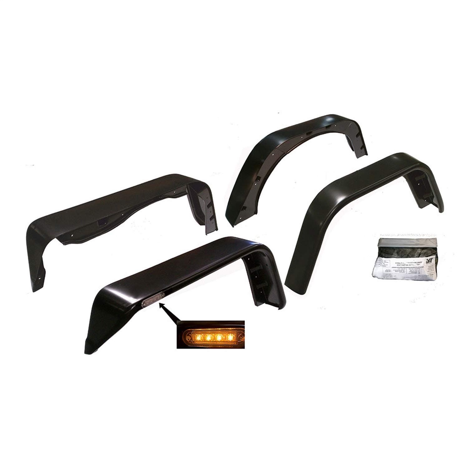 Paramount Automotive 17192 Black Flat-Style Flare, 4 Piece