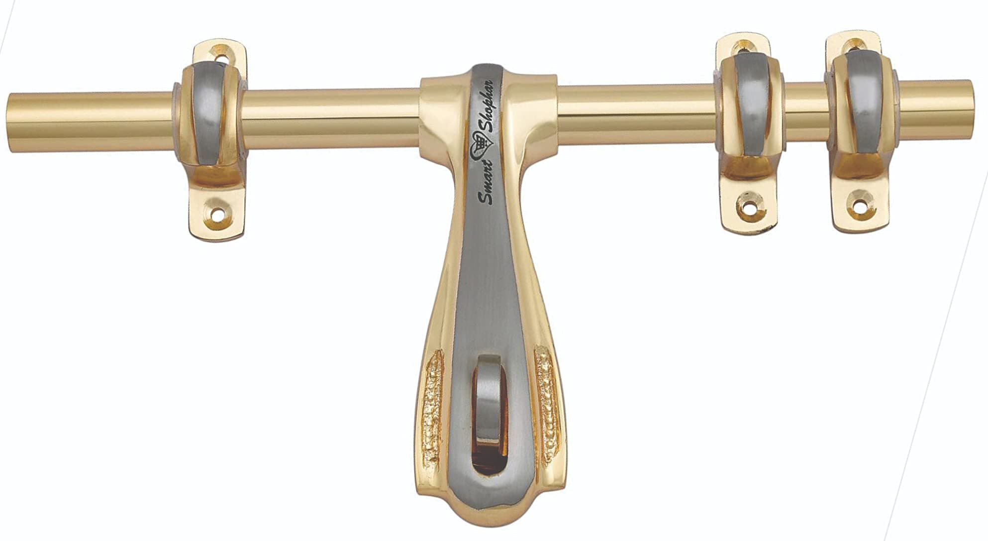 Brass Iceco Aldrop 8 Inches Gold Silver Pack of 1 / Main Double Door Hardware Aldrops/Lightweight Latch for Home Gate Fancy Aldrop for Door Fittings/Aldrop Lock Set