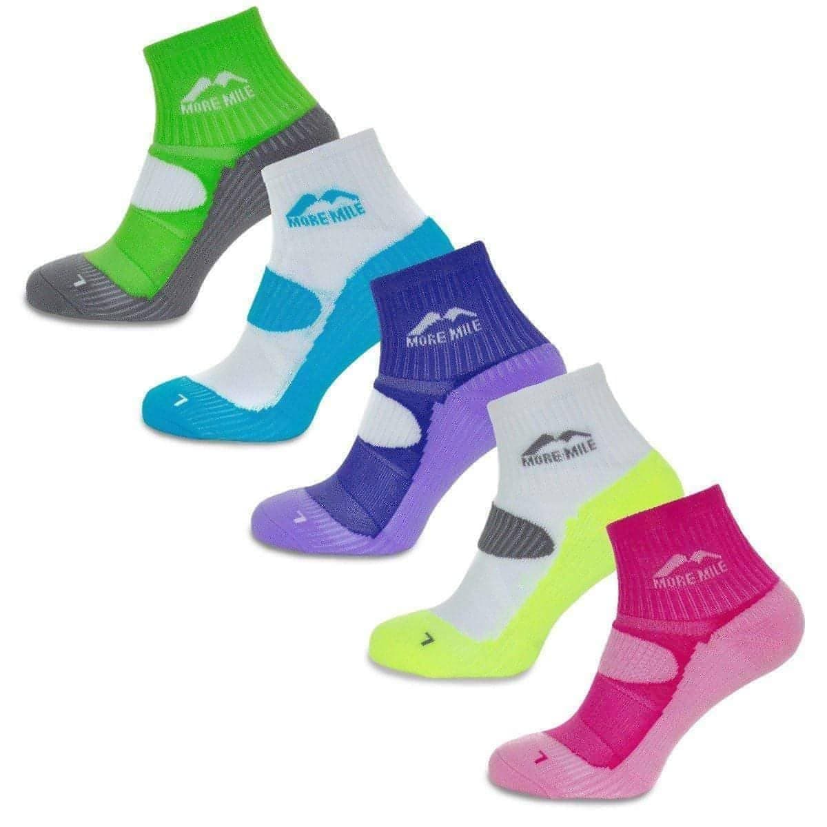 More Mile Womens Limited Edition 5 Pair Pack London Running Socks Mixed