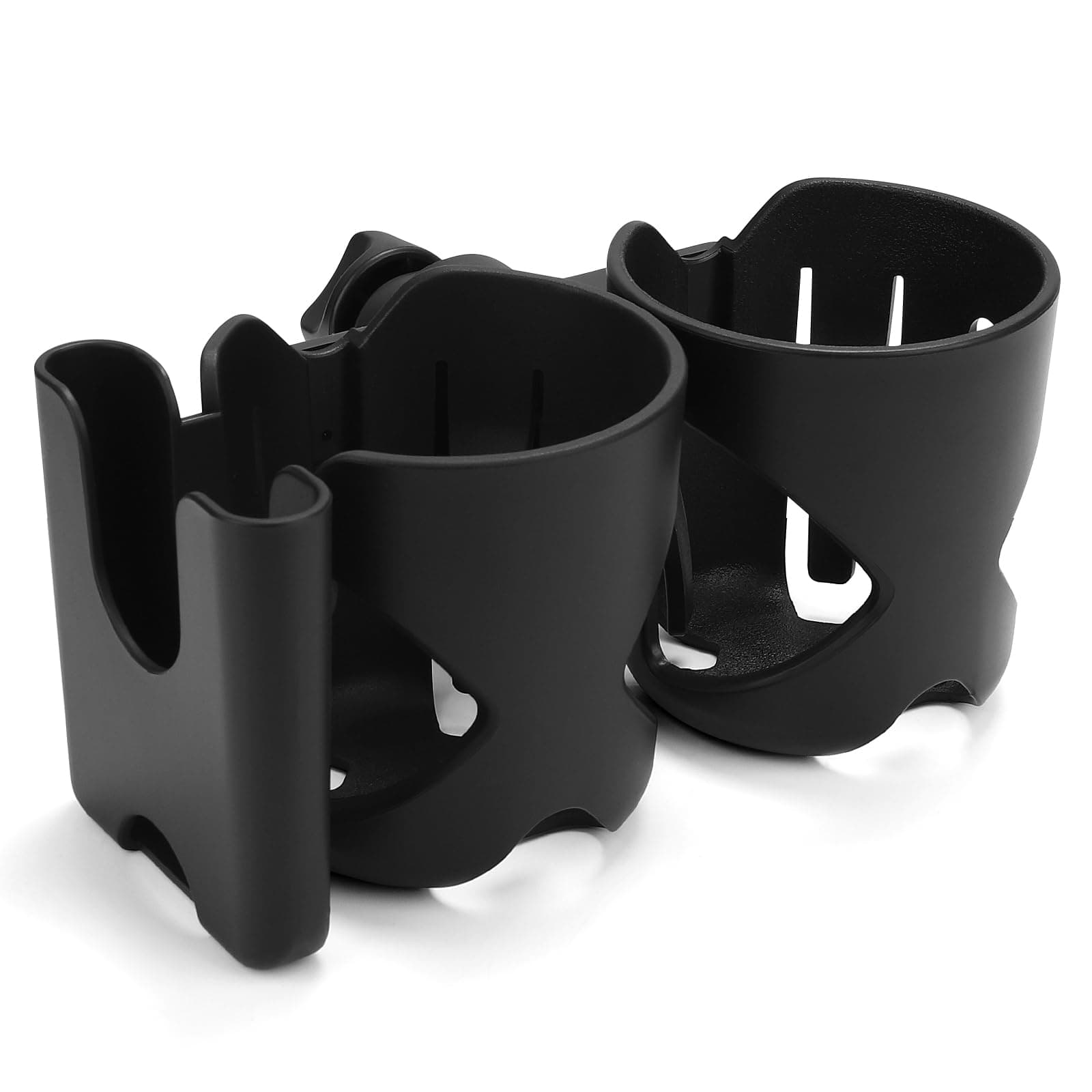 Accmor 2-in-1 Stroller Cup Holder with Phone Holder, Universal Cup Holder with Dual Cup Holders, Large Caliber Designed Cup Holder, 360 Degrees Rotation Cup Drink Holder, Black