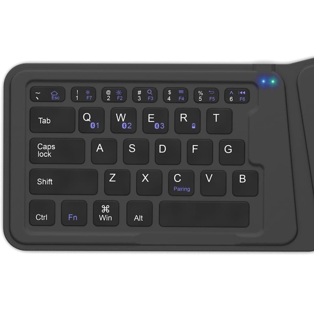 V100 Wireless Bluetooth Keyboard Universal for Portable Tablets, Smartphones, iOS, Windows, Android Multi-Device. Foldable, Ultra-Slim, Best Built-in Rechargeable Battery. Compact & Powerful