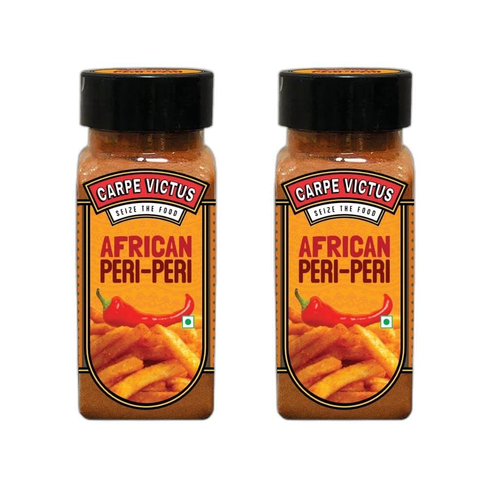 Carpe Victus Peri Peri Masala Powder Pack of 2, Same as McDonalds Spice Mix for French Fries, Pizza, Pasta, Chips, Popcorn Masala Seasonings, African Piri Piri Seasoning Powder, 100 gms each