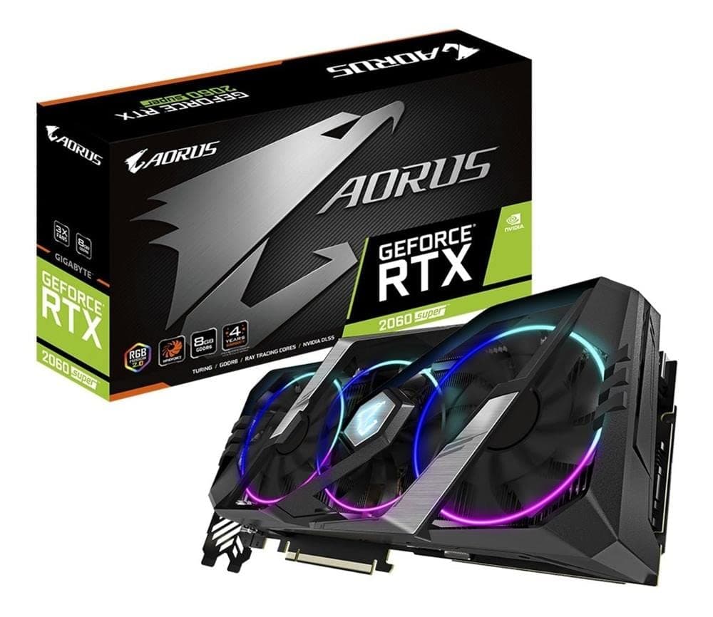 GIGABYTE AORUS GeForce RTX 2060 Super 8G Graphics Card, 3x WINDFORCE Fans, 8GB 256-Bit GDDR6, GV-N206SAORUS-8GC Video Card