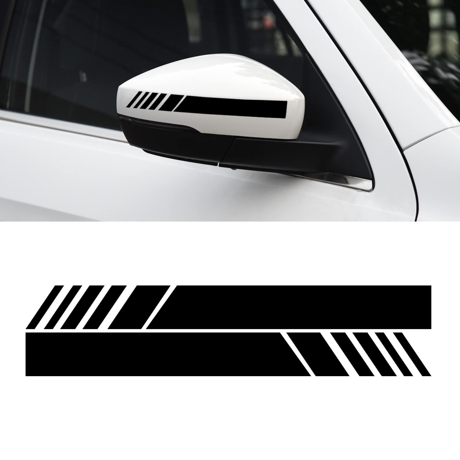 SINGARO Car Rear View Mirror Decor, Car Decal, Vinyl Decal, 4 Pack (Black)