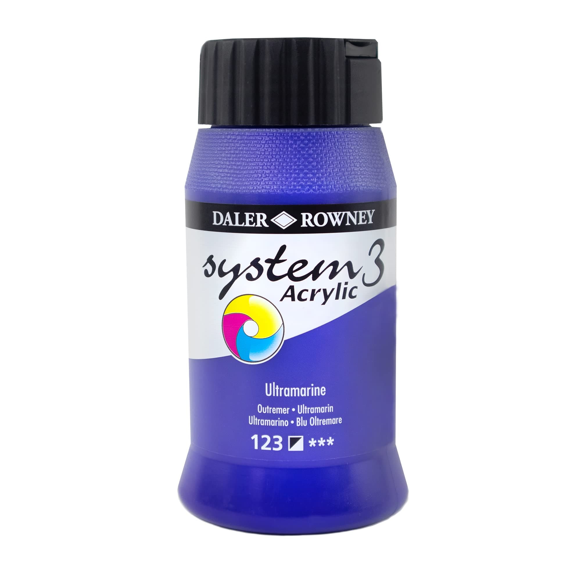 Daler-Rowney System3 Acrylic Paint, Plastic Pot, 16.91oz - 500 ml, Ultramarine Blue