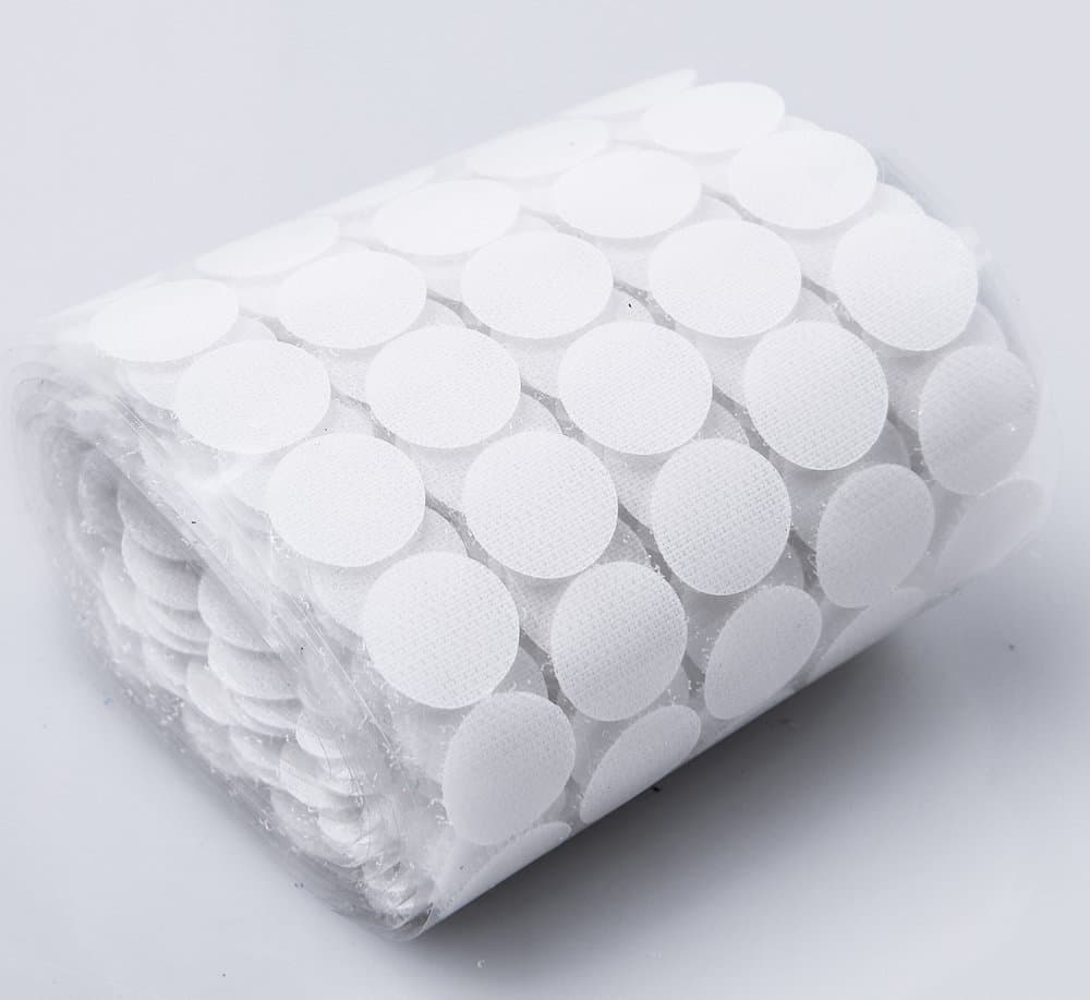 HomeABC 1000pcs Sticky Back Coins Hook Adhesive Tapes, 3/4 Diameter, White by HomeABC