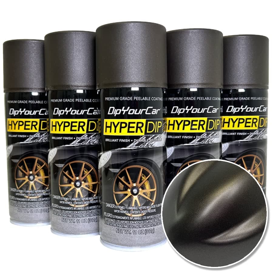 DipYourCar.com HyperDip Paint - 6-Pack of Sprayable Automotive Dip Coat - Removable Peelable Paint Protection for Cars - Brass Monkey Satin Coat Spray…