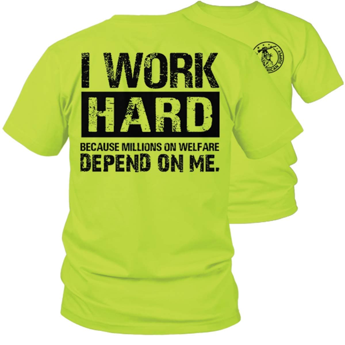 Hi Vis, Hi Viz Welfare Cotton/Poly Blend Half-Sleeve Safety T-Shirt, Funny Work Shirts for Men, Safety Yellow