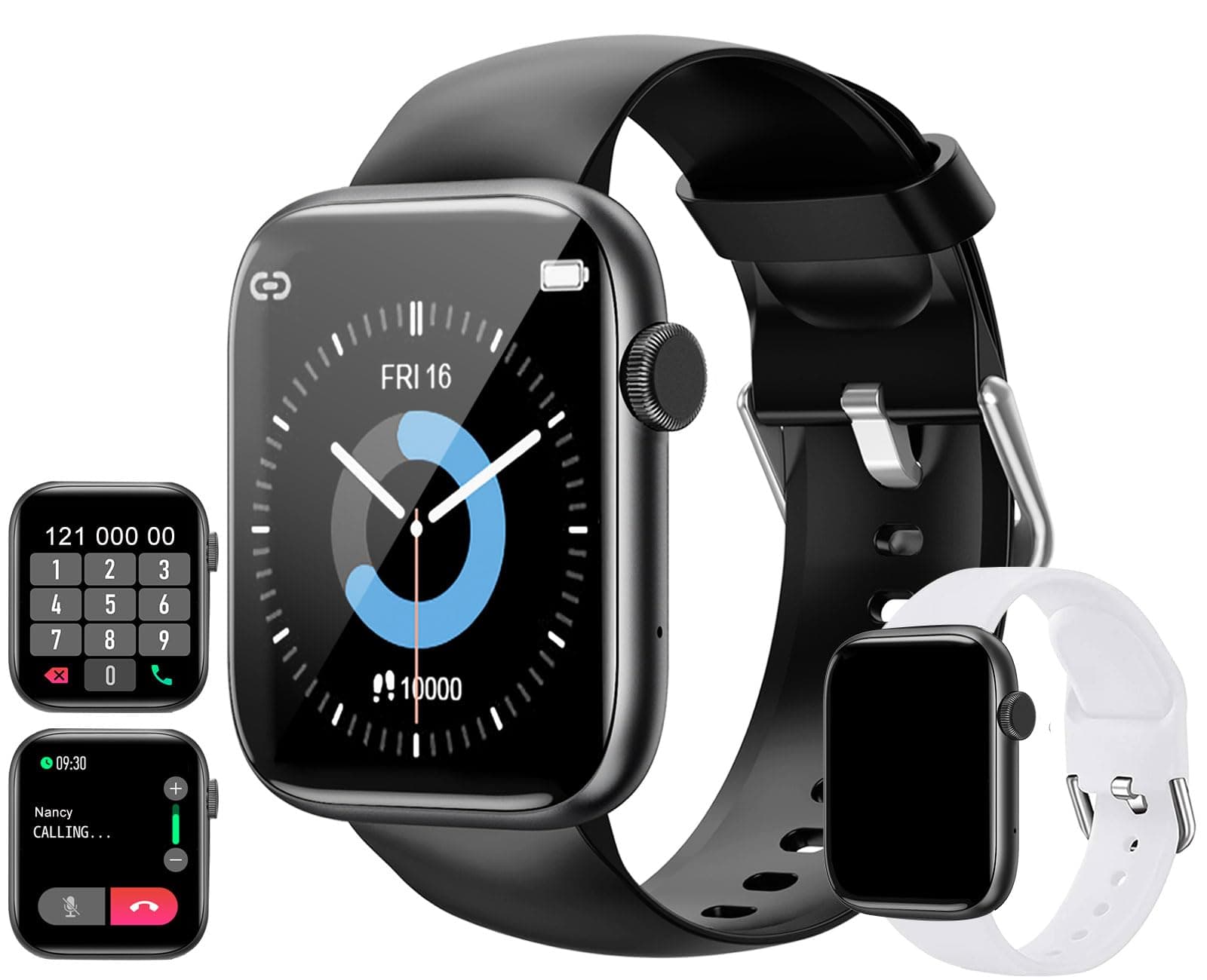 feifuns Smart Watch with Call(Answer Make Call) IP67 Waterproof Fitness Tracker Heart Rate Blood Pressure Oxygen SpO2 Sleep Step Calorie Count Smart Watches for Men Women for Android iOS Phone (Black)