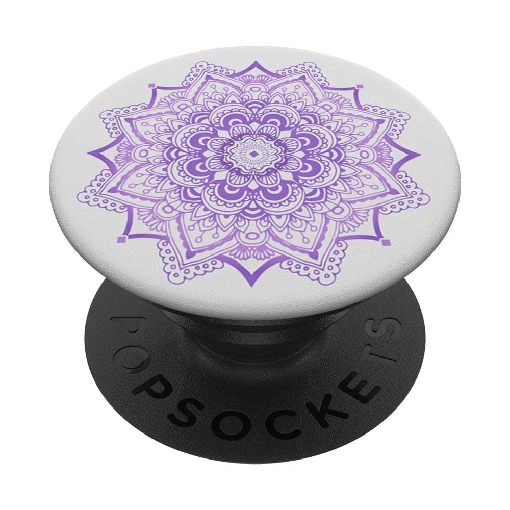 PopSockets Purple Flower Mandala Pop Mount Socket Knob Divine Mandala PopSockets PopGrip: Swappable Grip for Phones & Tablets