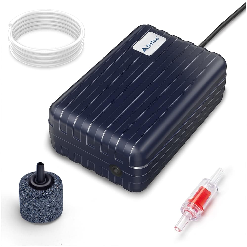 DaToo Aquarium Air Pump Compact Fish Tank Air Pump Quiet Aquarium Bubbler Aerator Buckets Oxygen Aerator Pump for 1 to 20 Gallon Fish Tanks