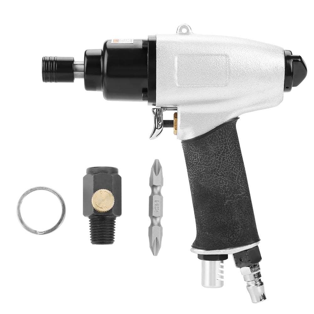 Pneumatic Air Screwdriver Tool, 1/4" Air Screw Driver Gun Impact Screwdriver Tool, 8000rpm Air Screwdriver Reversible Type Industry Professional Screw Driver, for Containers, Electrical Appliances