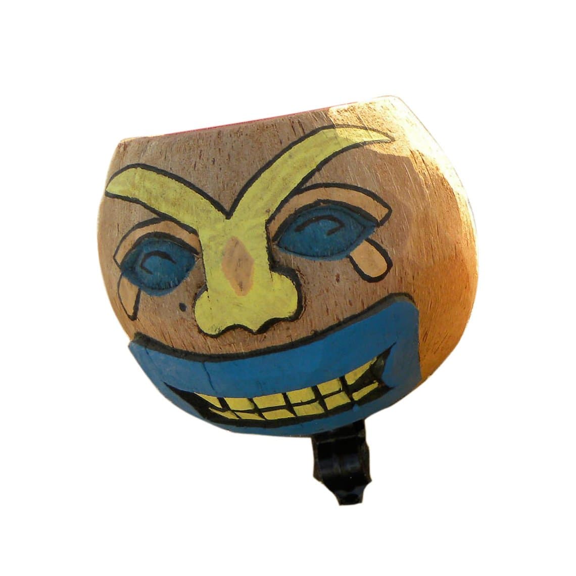 Cruiser Candy Coconut Bicycle Drink Holder, Can Holder, EBike Coffee Cup Holder, Bike Cell Phone Holder Beach Cruiser Water Bottle Holder. 100% Natural Hand Carved Sizes Vary (Yellow Nose)