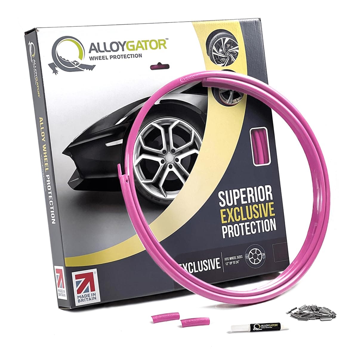 AlloyGatorSingle Replacement Profile | Alloy Wheel Protectors | Single Replacement only - 1 Wheel (Pink)
